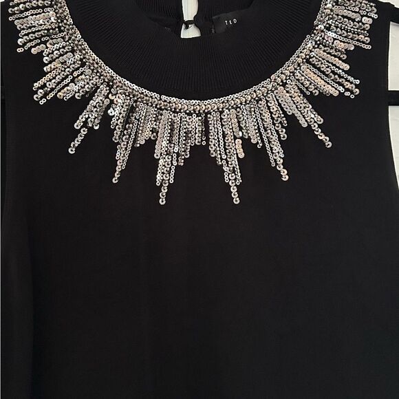 Ted Baker London Black Larinaa Embellished Knit Vest Sleeveless Sweater Large - Picture 7 of 16